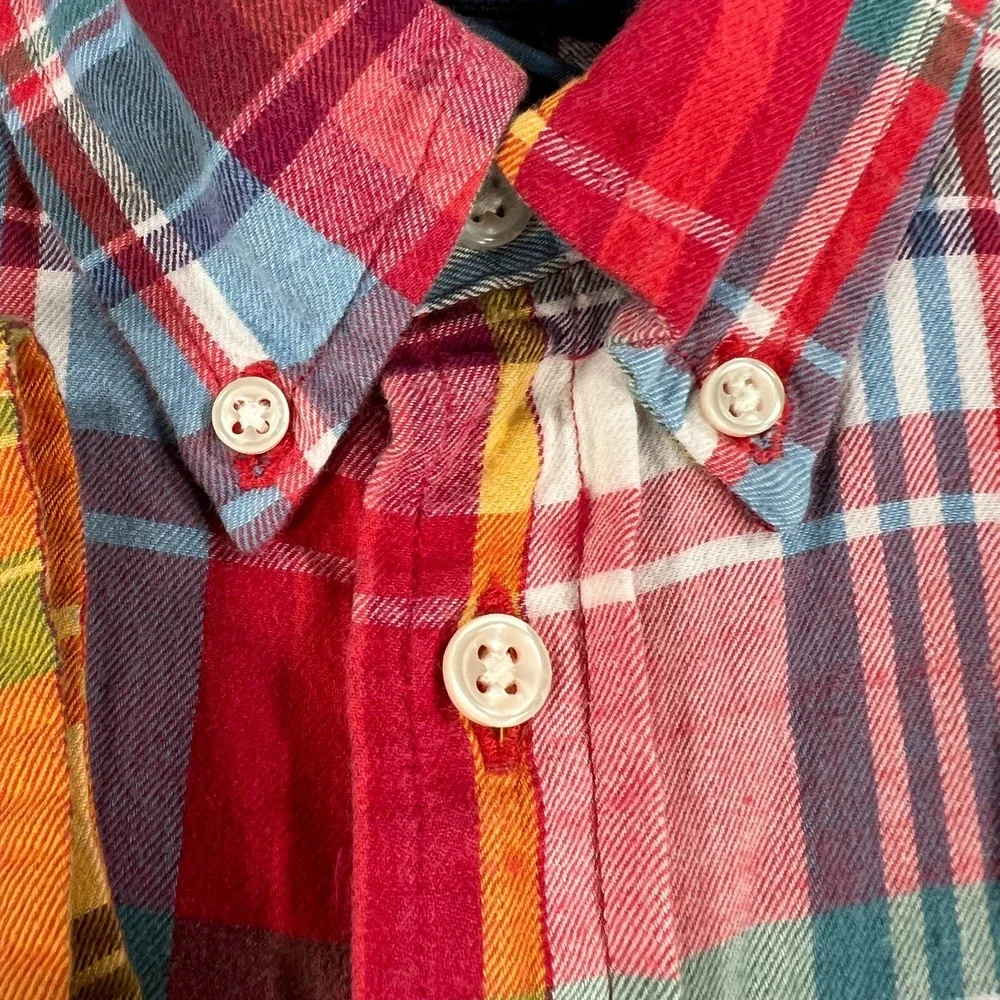 Ralph Lauren Shirt Boys Medium Red Plaid Long Sleeve Button Down School Casual